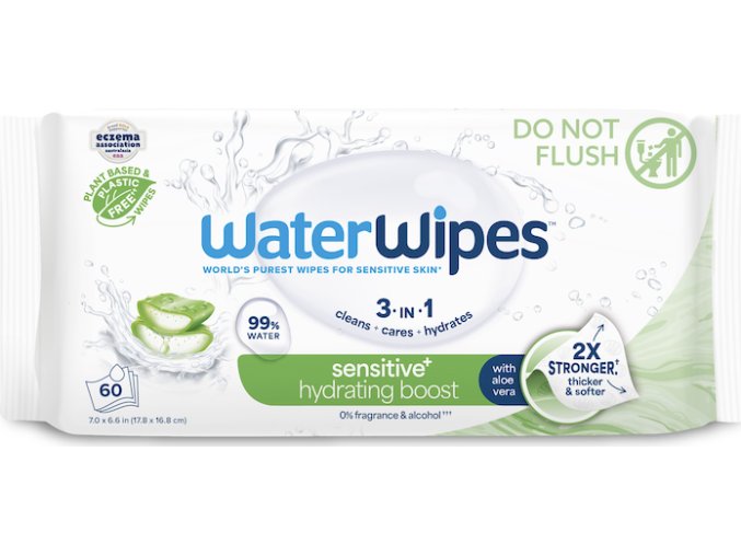 WATERWIPES WATERWIPES Ubrousky vlhčené Hydrating clean bez obsahu plastů 60 ks