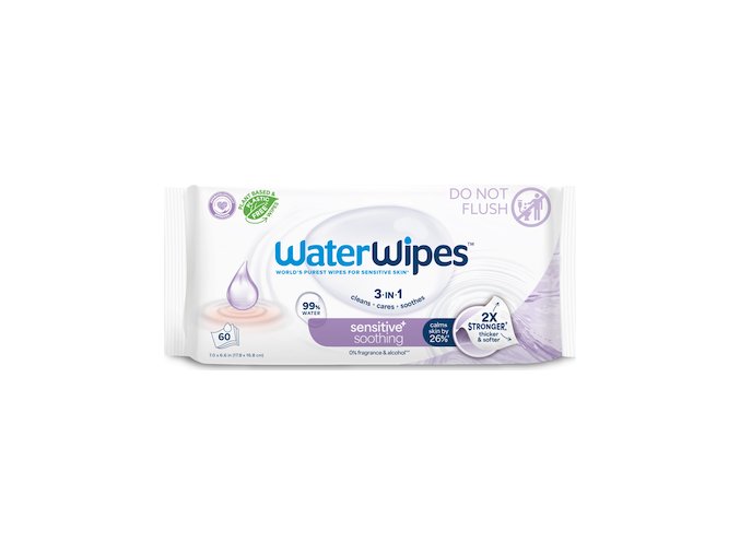 WATERWIPES WATERWIPES Ubrousky vlhčené Soothing clean bez obsahu plastů 60 ks