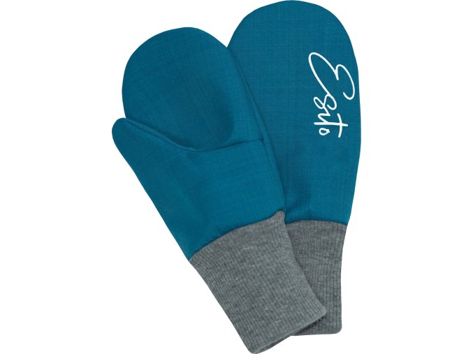 ESITO | Zimní palcové rukavice softshell s beránkem Lamb Petrol (Velikost 2 - 3 roky)
