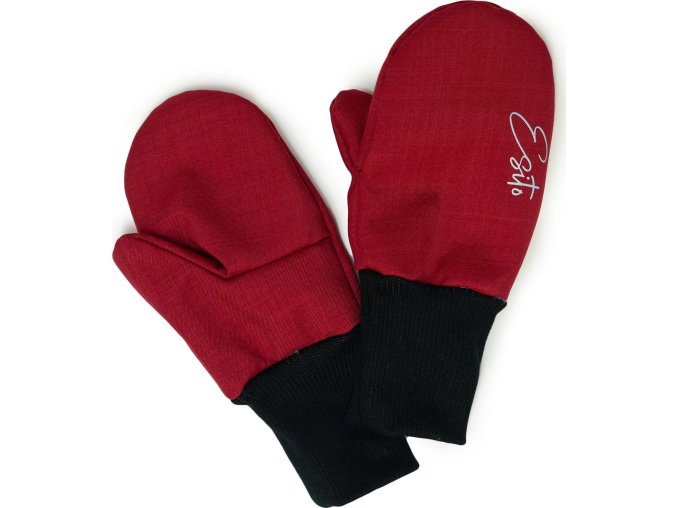 ESITO | Zimní palcové rukavice softshell s beránkem Lamb Red (Velikost 2 - 3 roky)
