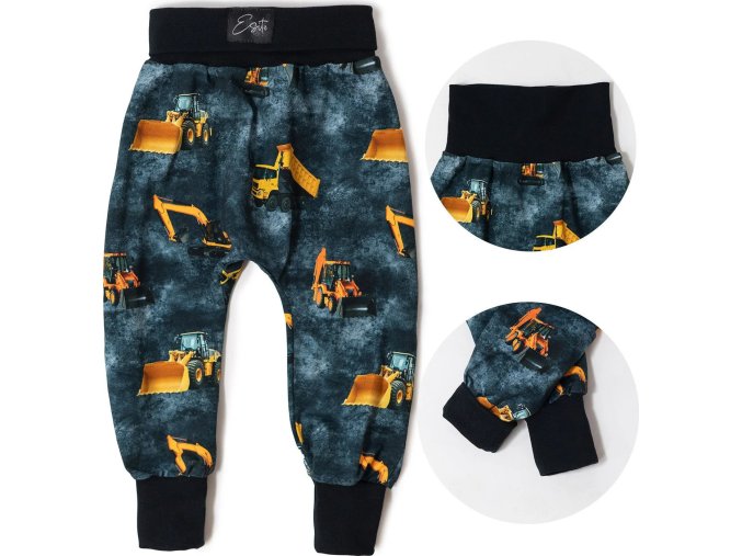 ESITO | Dětské tepláky s vysokým pasem Bagry (Velikost 80)