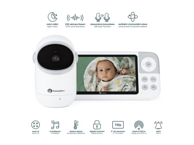 PETITEMARS PETITE&MARS Chůvička dětská digitální EVE 5.0