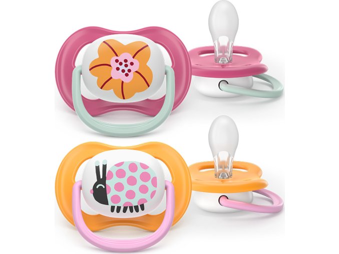 PHILIPS AVENT Philips AVENT Šidítko Ultra air obrázek 6-18m dívka, 2ks