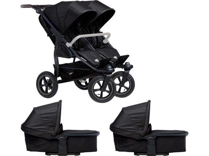 tfk Tfk set duo2 frame 2025 - air wheel carrycot + seat black (Varianta Tfk set duo2 frame 2025 - air wheel carrycot + seat black)