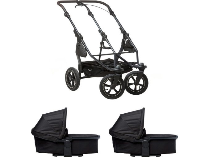 tfk Tfk set duo2 frame 2025 - air wheel + carrycot black (Varianta black)