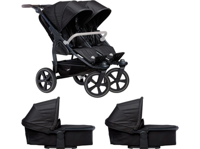tfk Tfk set duo2 frame 2025 - air chamber wheel + carrycot + seat black (Varianta black)