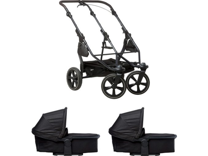 Tfk Tfk set duo2 frame 2025 - air chamber wheel + carrycot black (Varianta Tfk set duo2 frame 2025 - air chamber wheel + carrycot black)