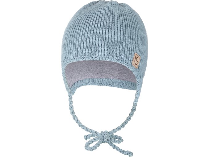 Little Angel Čepice pletená zavazovací LA Outlast ® - sv.mentolová (Velikost 1 | 36-38 cm)