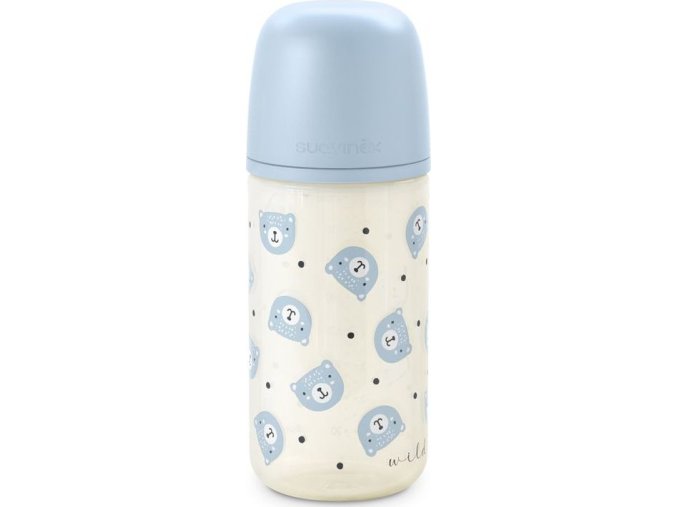 SUAVINEX | Láhev sklo WILD & FREE 240 ml fyziologická SX PRO +0 SF - modrá (Varianta SUAVINEX | Láhev sklo WILD & FREE 240 ml fyziologická SX PRO +0 SF - modrá)