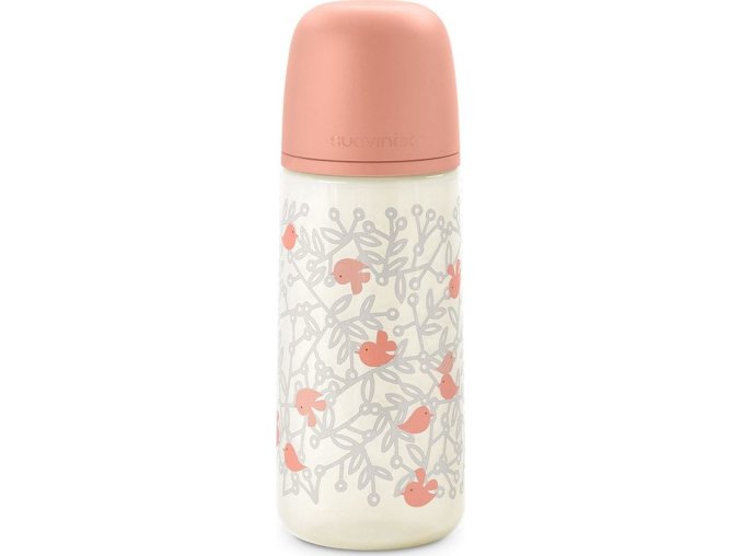 SUAVINEX | Kojenecká láhev 360 ml L BIRDIES - růžová (Varianta SUAVINEX | Kojenecká láhev 360 ml L BIRDIES - růžová)