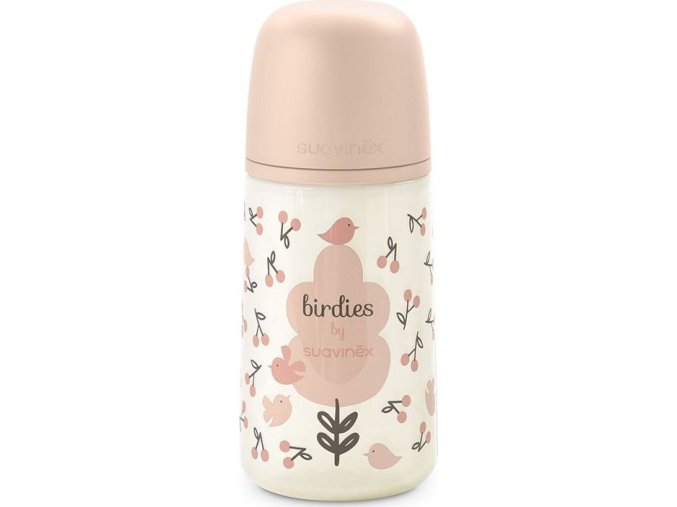 SUAVINEX | Kojenecká láhev 270 ml M BIRDIES - růžová (Varianta SUAVINEX | Kojenecká láhev 270 ml M BIRDIES - růžová)