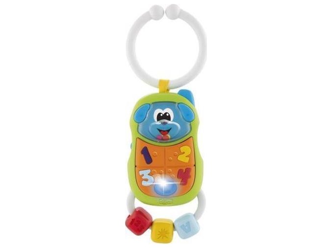 CHICCO CHICCO Kousátko elektronické na C-kroužku Telefón pejsek 3m+