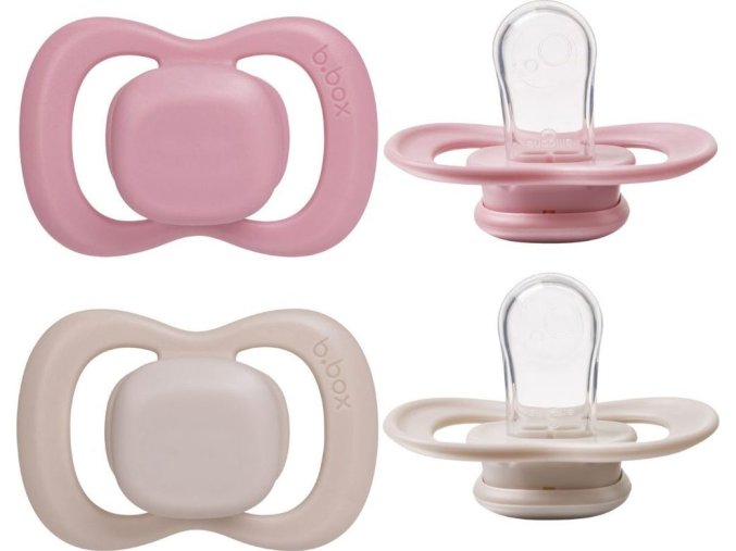 Dudlíky silikonové 0-6m, 2ks - berry/blush