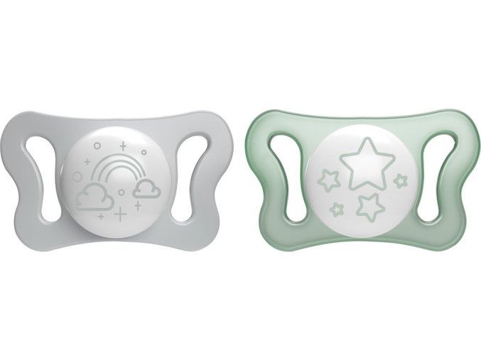 CHICCO CHICCO Dudlík Physio Micro silikonový 0-2m noční 2 ks