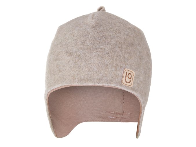 Little Angel Čepice laponka FLEECE BAMBUS Outlast ® - hnědý melír/oříšková (Velikost 4 | 45-48 cm)