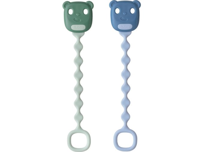 Silikonový klip na dudlík, 2 ks - sage/ocean