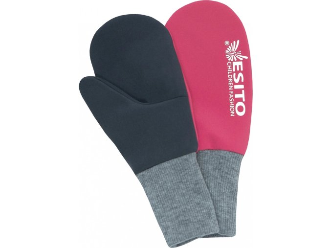 ESITO | Palcové rukavice softshell DUO Pink (Velikost 2 - 3 roky)
