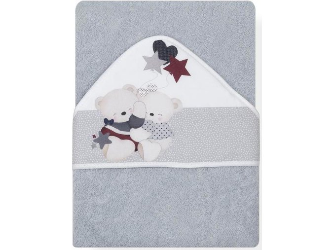 Interbaby OSUŠKA froté 100x100 MEDVÍDEK SPINKÁ - šedá