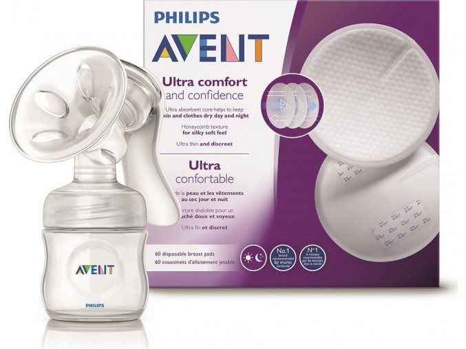 Philips AVENT Odsávačka mateř.ml. Natural se zásobníkem 125ml+vložky 60ks