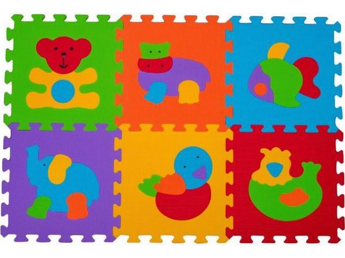 BabyOno Puzzle pěnové zvířátka 6ks, 6m+