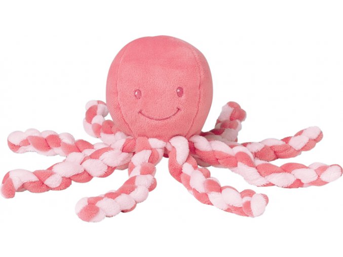 Nattou První hračka miminka chobotnička PIU PIU Lapidou pink coral 0m +
