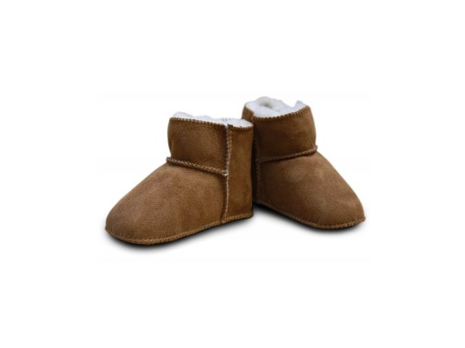 EISBÄRCHEN capáčky kožešinové na suchý zip camel 18/19