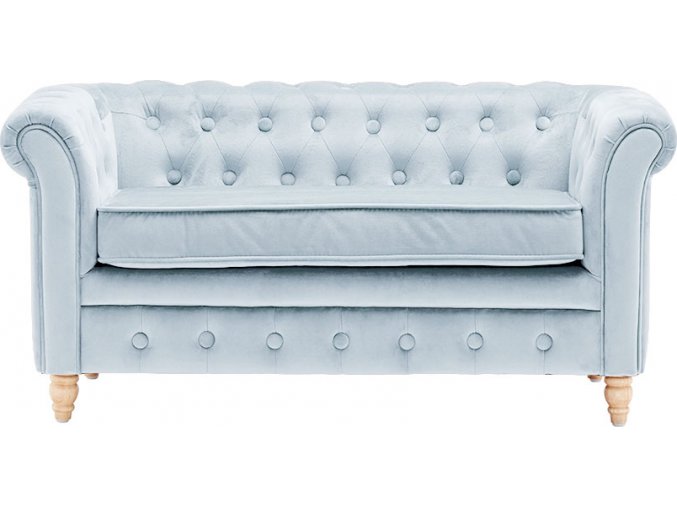 Kids Concept Pohovka Chesterfield Velvet Light Blue