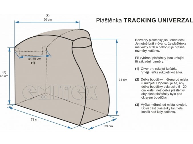 Pláštěnka na kočárek TRACKING UNIVERSAL- černá