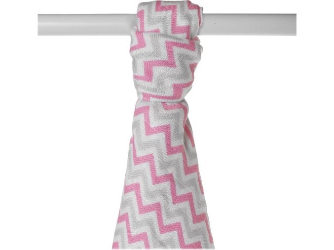 Bambusová osuška XKKO BMB 90x100 - Baby Pink Chevron