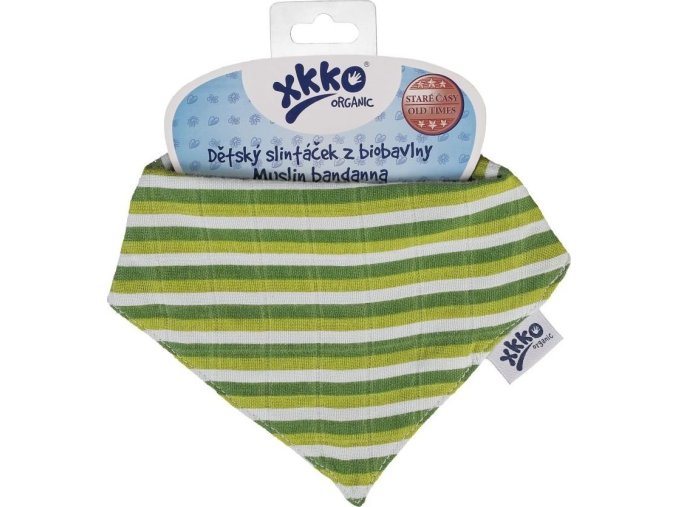 xkko organic leafs collection bandana linden stripes m