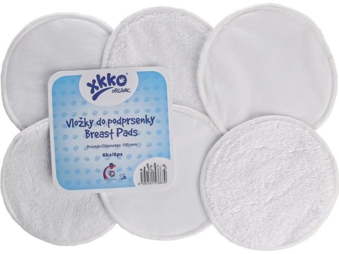 Froté vložky do podprsenky XKKO Organic - Bílé