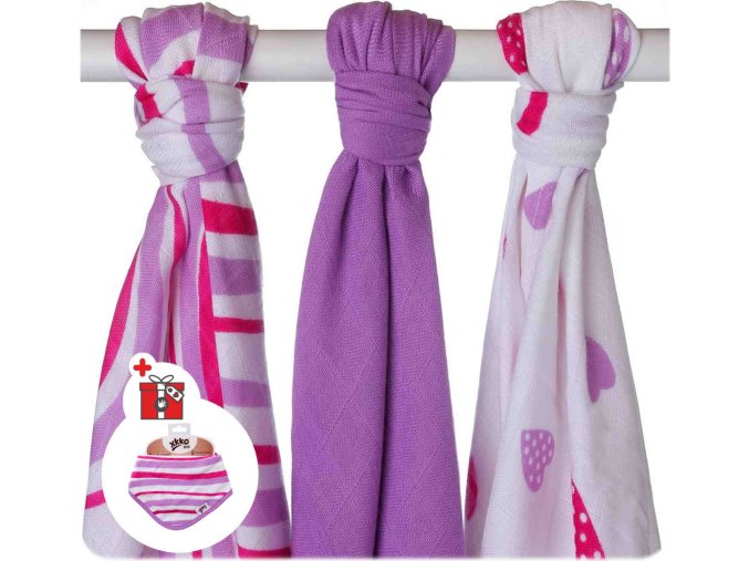 xkko bmb 70x70 hearts waves lilac mix gift 3 m