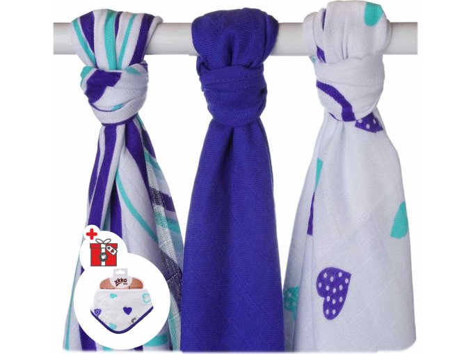 xkko bmb 70x70 hearts waves ocean blue mix gift 3 m