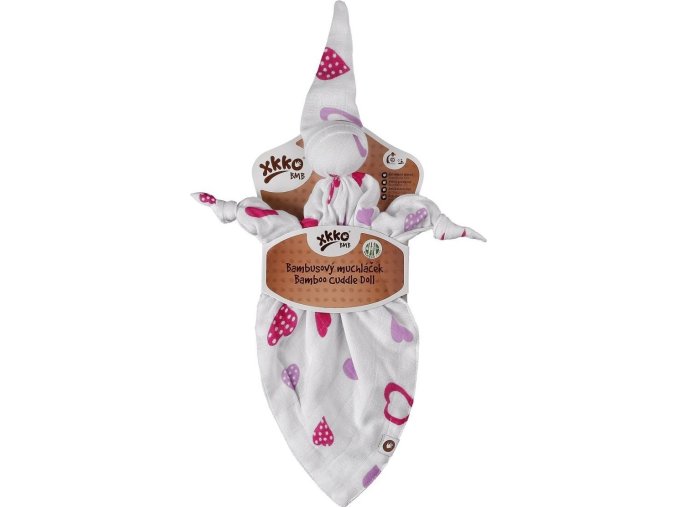 xkko bmb cuddly toy lilac hearts packing mm