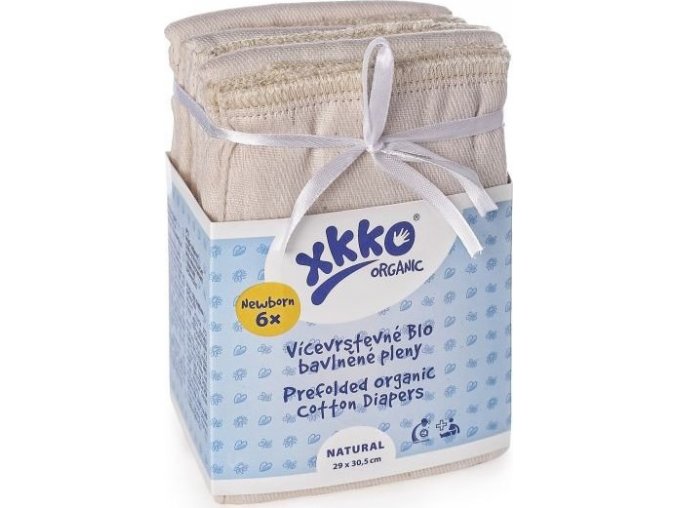 Vícevrstvé plenky XKKO Organic (4/8/4) - Newborn Natural