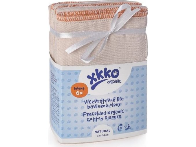 Vícevrstvé plenky XKKO Organic (4/8/4) - Infant Natural