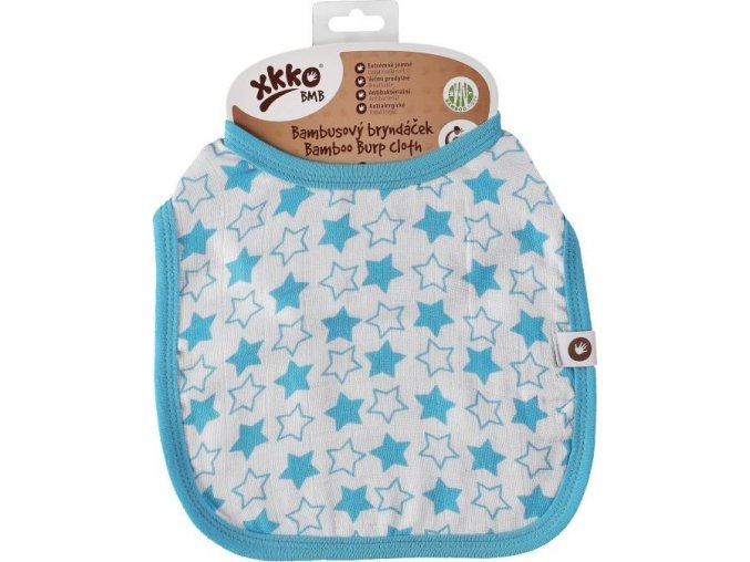 xkko bmb burp cloth little stars cyan m
