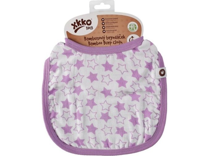 xkko bmb burp cloth little stars lilac m