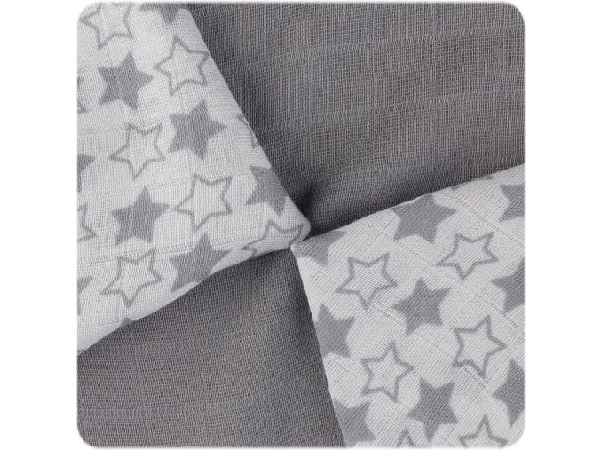 Bambusové ubrousky XKKO BMB 30x30 - Little Stars Silver MIX