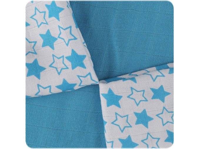 Bambusové ubrousky XKKO BMB 30x30 - Little Stars Cyan MIX