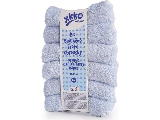 xkko organic wipes 21x21 baby blue m