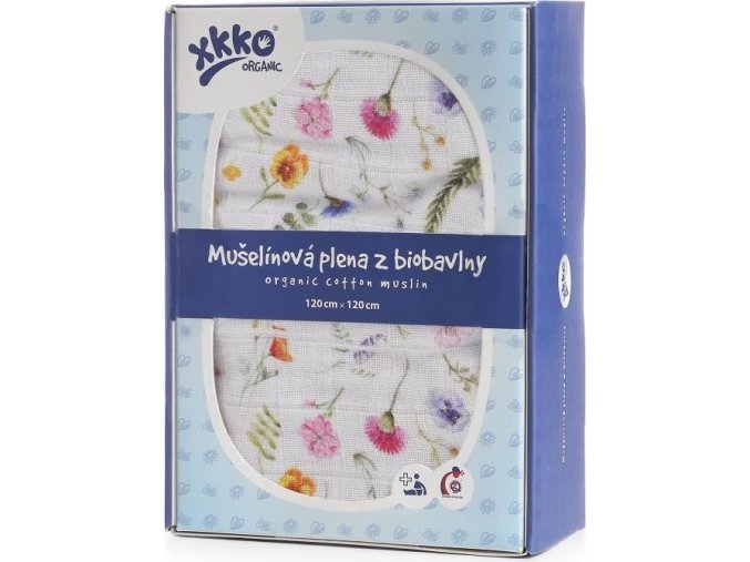 Biobavlněná plena XKKO Organic 120x120 - Summer Meadow