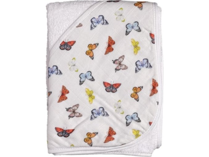xkko bmb hooded towel 90x90 butterflies fold