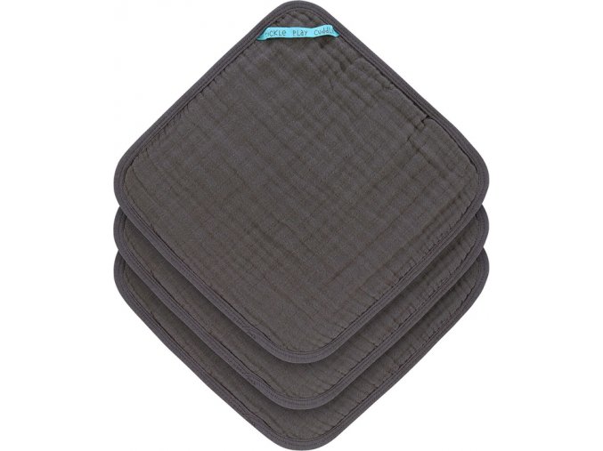 Lässig 4babies                                                                   Muslin Washcloth Set 3 pcs anthracite