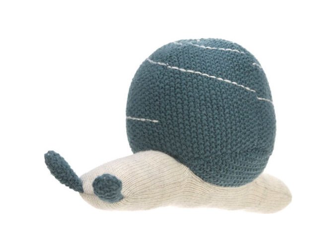 Lässig 4babies Knitted Toy with Rattle Garden Explorer snail blue