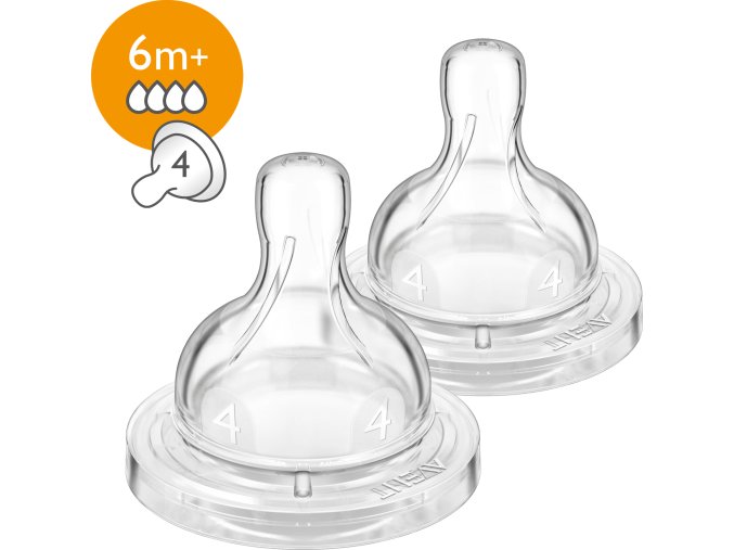 Philips AVENT Dudlík Anti-colic/Classic+ 4 rychlý průtok, 2 ks