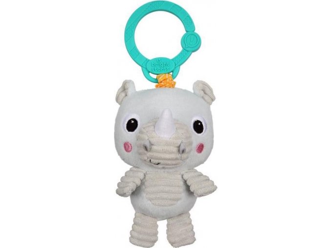 BRIGHT STARTS Hračka plyšová na C kroužku Take 'n Shake nosorožec 0m+