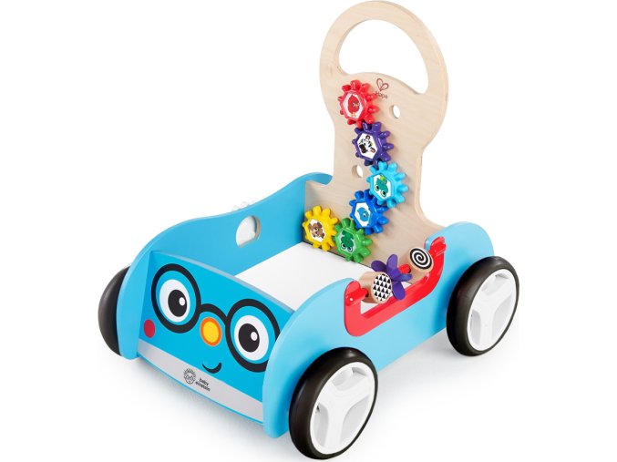 BABY EINSTEIN Hračka dřevěná aktivní vlečka Discovery Buggy HAPE 12m+