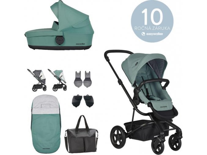 EASYWALKER EASYWALKER Set kombinovaný kočárek Harvey2 Coral Green s příslušenstvím