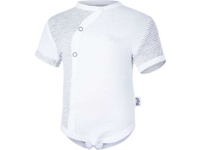 Little Angel Body tenké KR Outlast® - bílá/pruh bílošedý melír